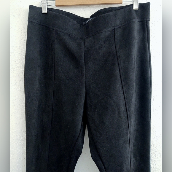 Andrew Marc Scuba Faux Suede Ponte Black Pants Pull On Soft Stretch Size XL - Picture 6 of 10